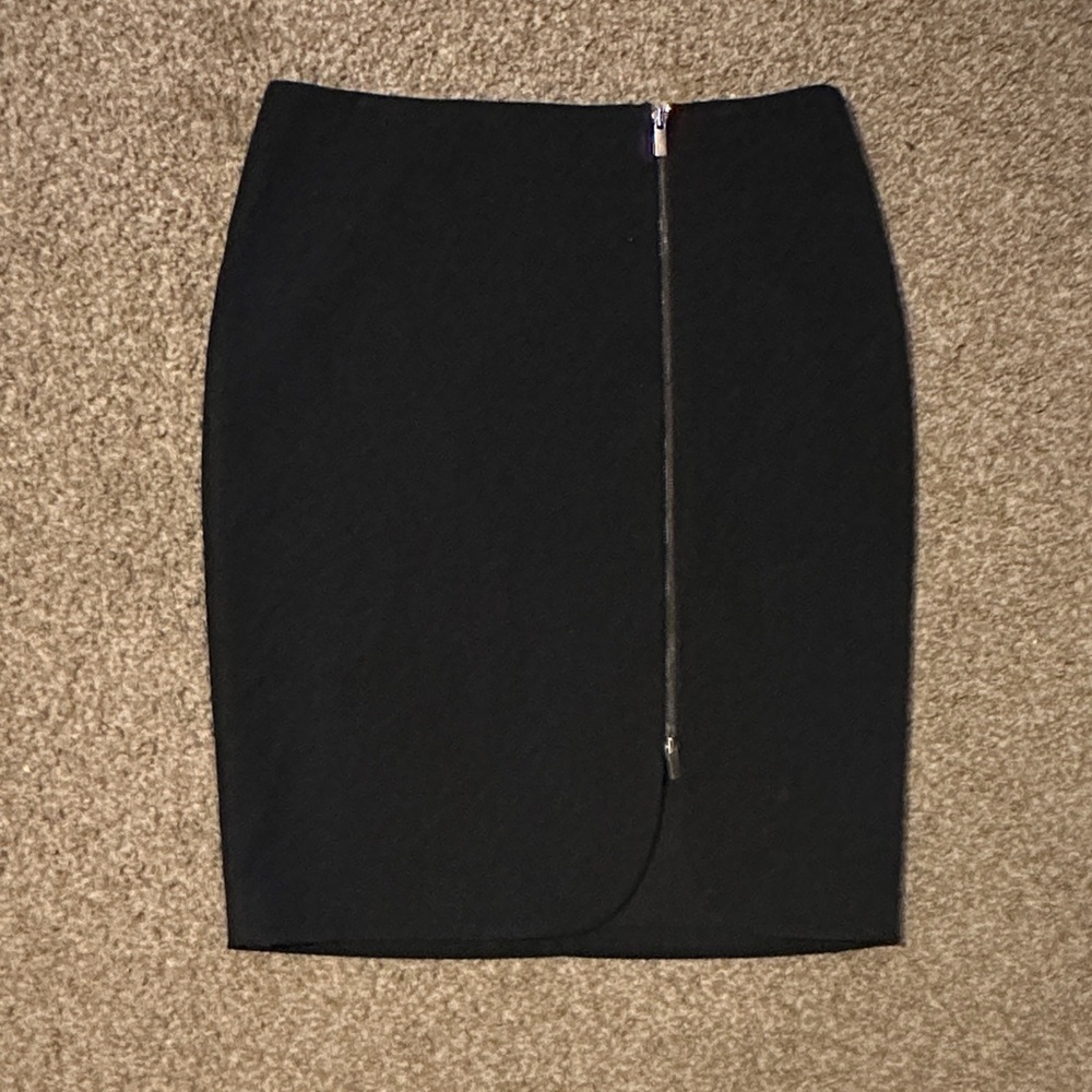 Ann Taylor Factory Black Pencil Skirt with Asymmetric Zipper